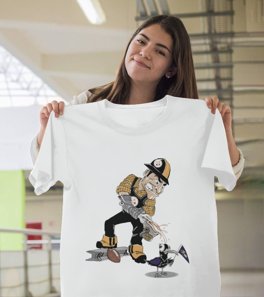 Steely McBeam Caution Hot Vs Baltimore Ravens Meme T-Shirt