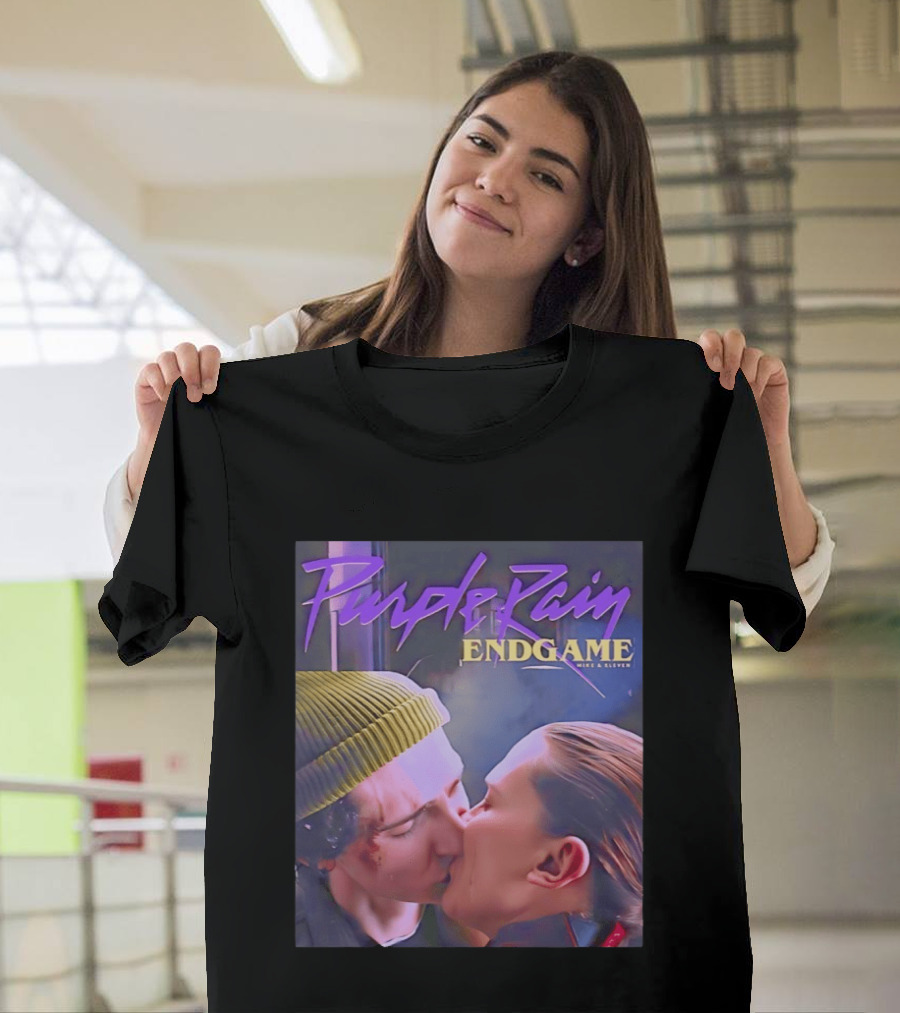 Purple Rain Endgame Mike Eleven Kissing Stranger Things T-Shirt