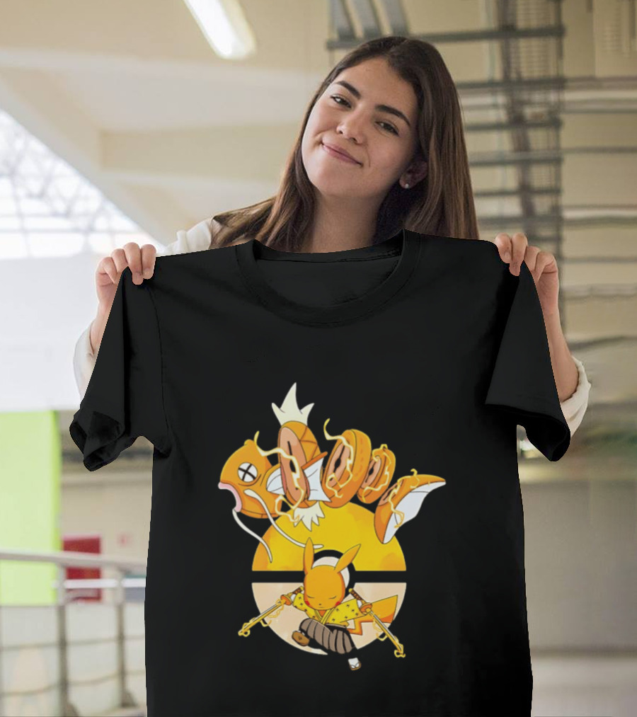 Magikarp And Pikachu Thunder Sashimi Showdown Ultimate Battle T-Shirt