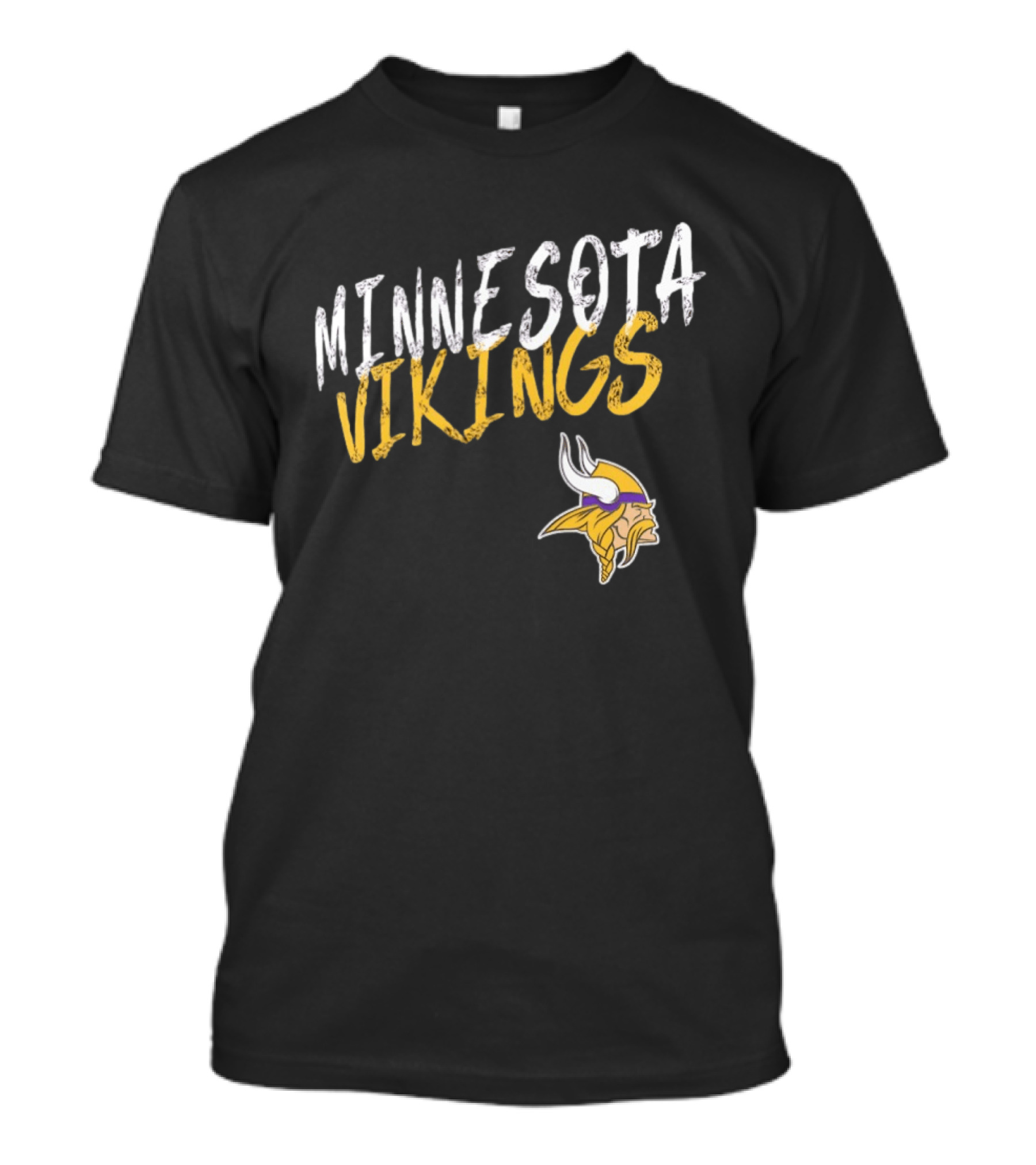 Minnesota Vikings NFL Team Spirit Bold Text And Iconic Horned Helmet T-Shirt