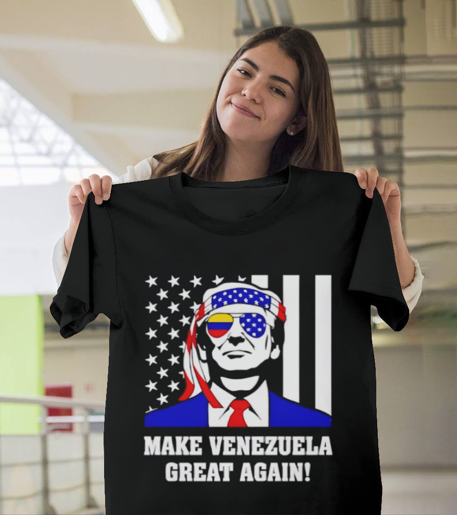 Make Venezuela Great Again 2026 Trump USA Venezuela Flag Glasses T-Shirt