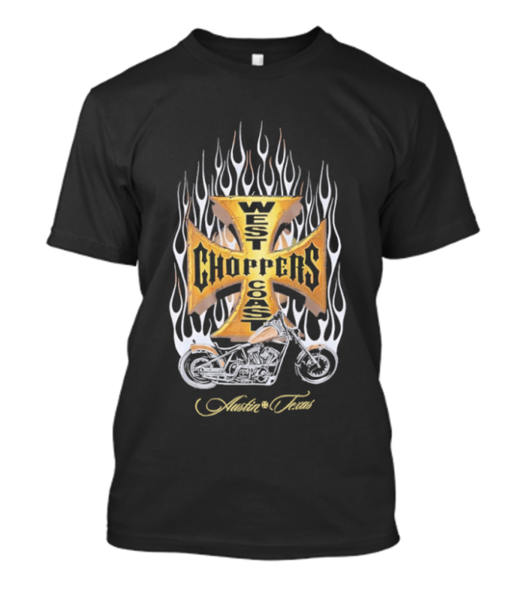 West Coast Choppers Flames Authentic Trademark T-Shirt