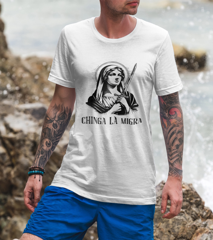 Chinga La Migra Political Abolition Message T-Shirt