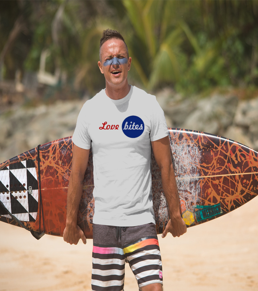 Love Bites Retro Red Blue T-Shirt