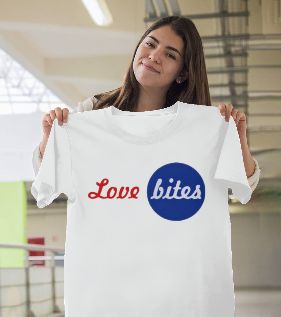 Love Bites Retro Red Blue T-Shirt