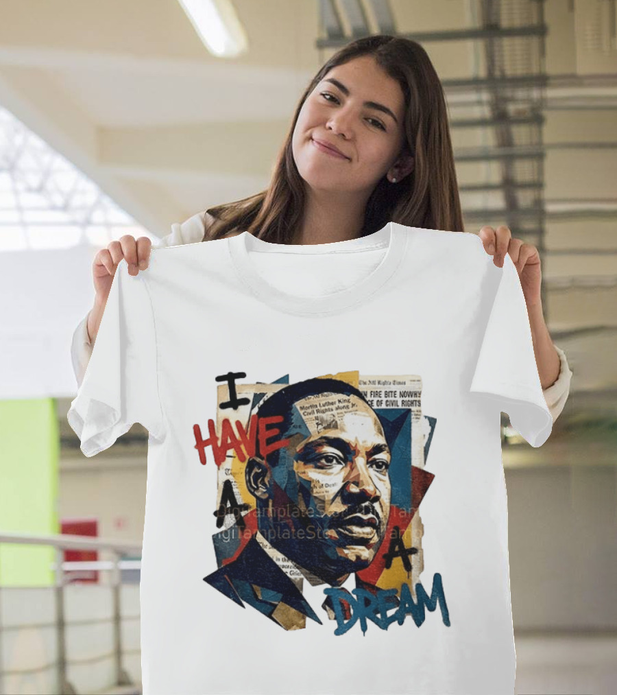 Martin Luther King Jr I Have A Dream Civil Rights Newspaper Collage T-Shirt