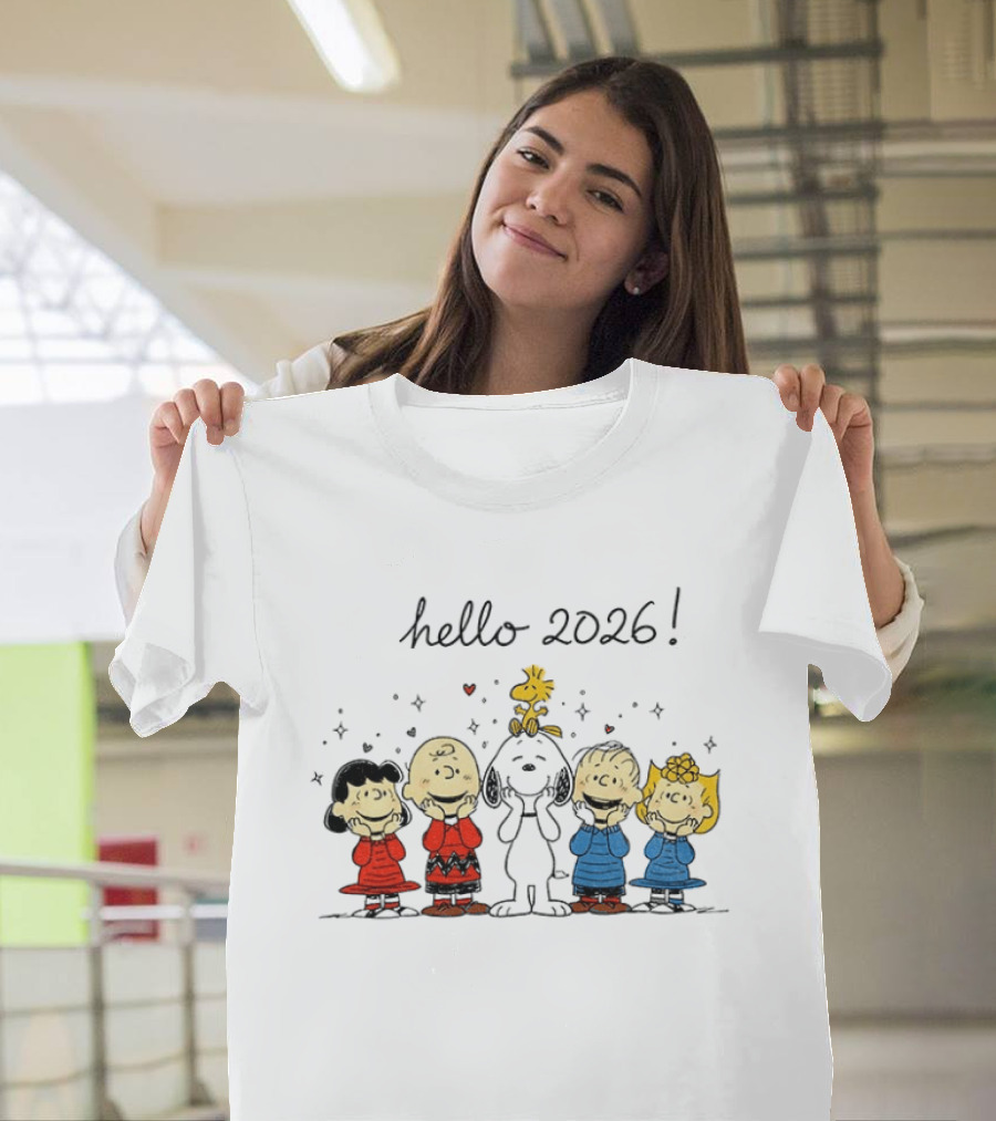 Hello 2026 Peanuts Snoopy And Friends Celebration T-Shirt
