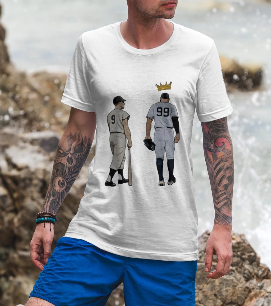 Roger Maris 9 Aaron Judge 99 Crown New York Yankees Fleece T-Shirt