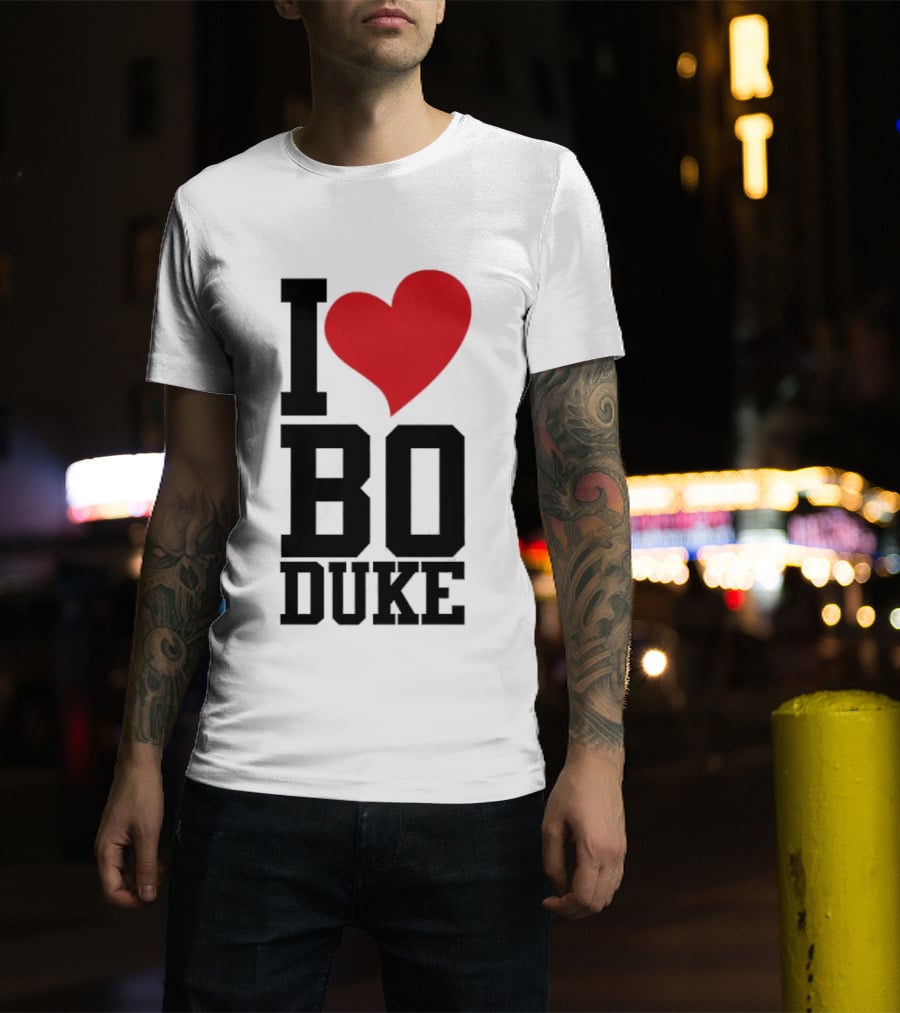 I Love Bo Duke Red Heart Classic Fan T-Shirt