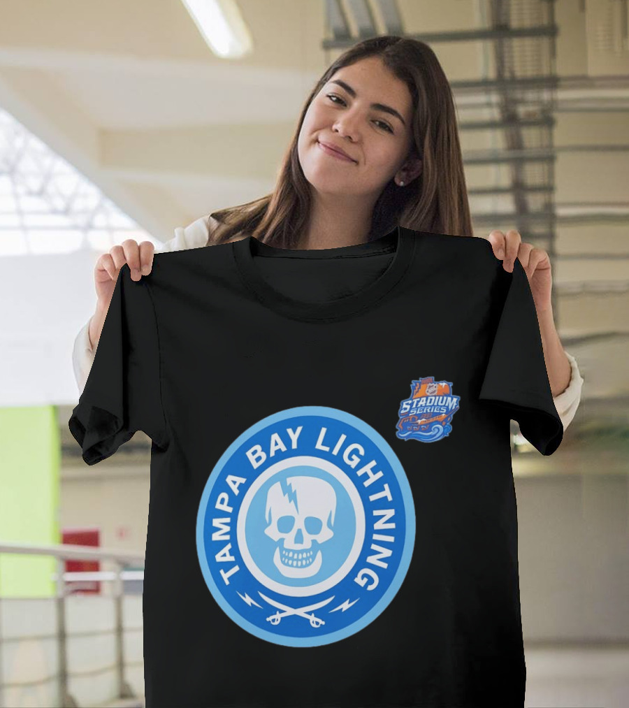 Tampa Bay Lightning Skull Circle Stadium Series T-Shirt