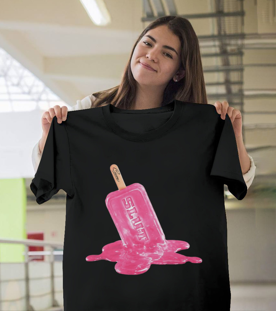 SLUT Pink Melting Ice Cream Stick T-Shirt