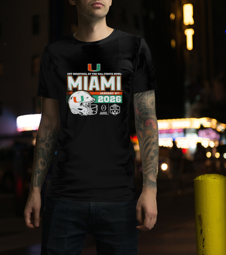 CFP Semifinal Vrbo Fiesta Bowl Miami Hurricanes January 8th 2026 T-Shirt
