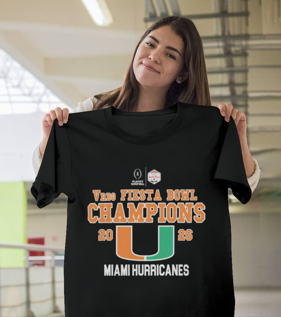 Vrbo Fiesta Bowl Champions 2026 Miami Hurricanes T-Shirt