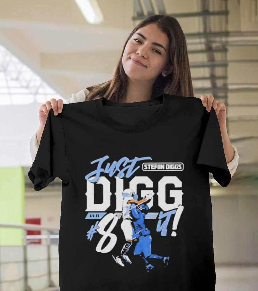 Stefon Diggs Just Digg It Number 14 Football Action T-Shirt