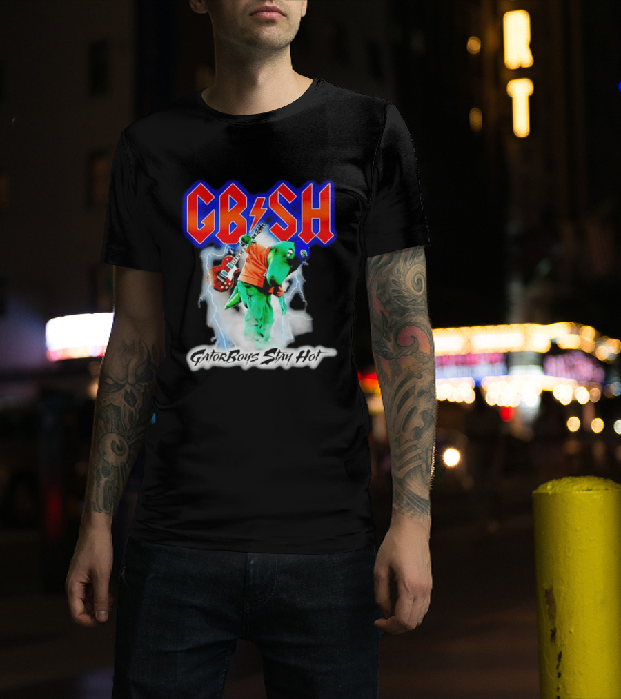 GB SH Gator Boys Stay Hot Florida Gators Electric Guitar Lightning T-Shirt