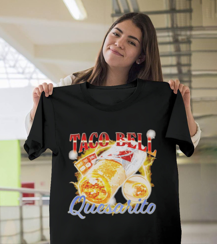 Taco Bell Quesarito Bold Text Fiery T-Shirt