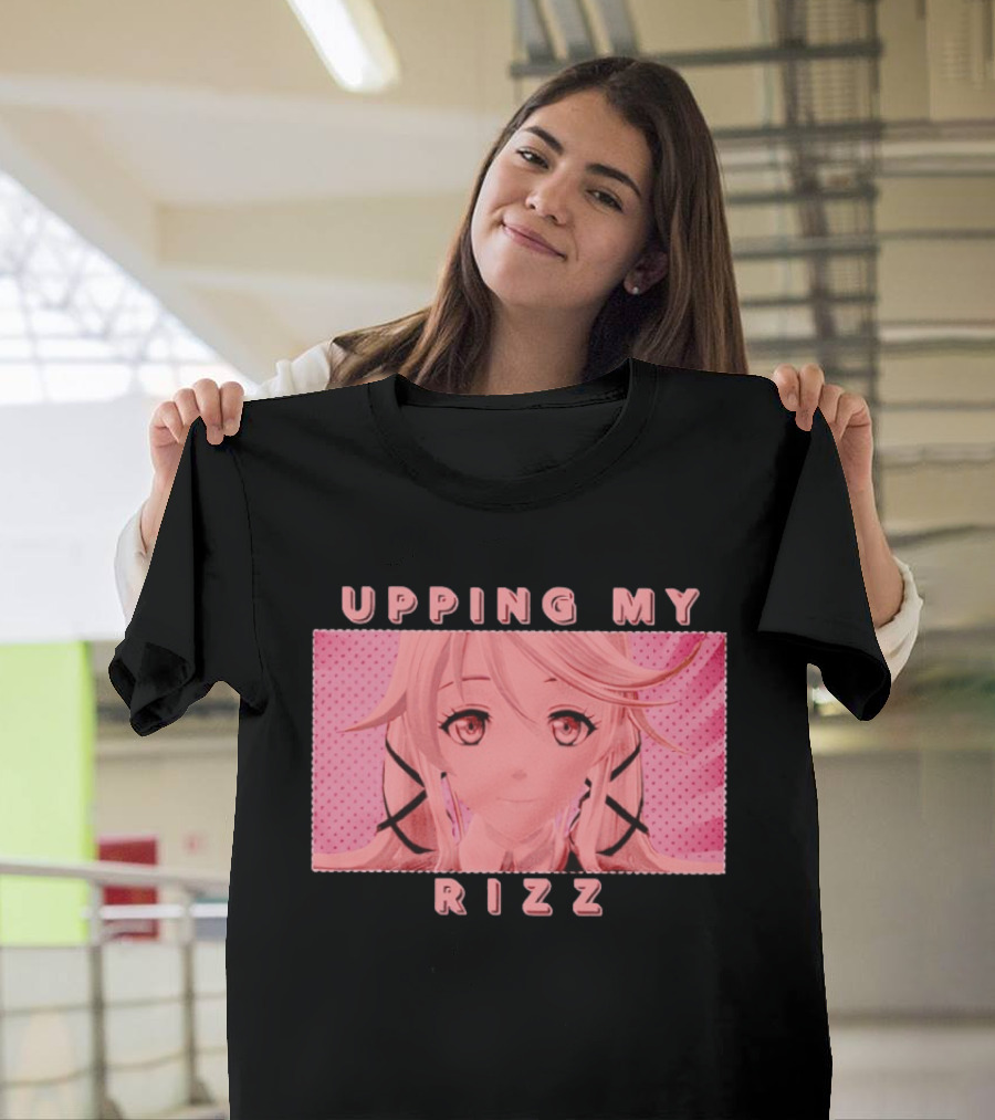 Upping My Rizz Anime Aesthetic Pink And Black T-Shirt