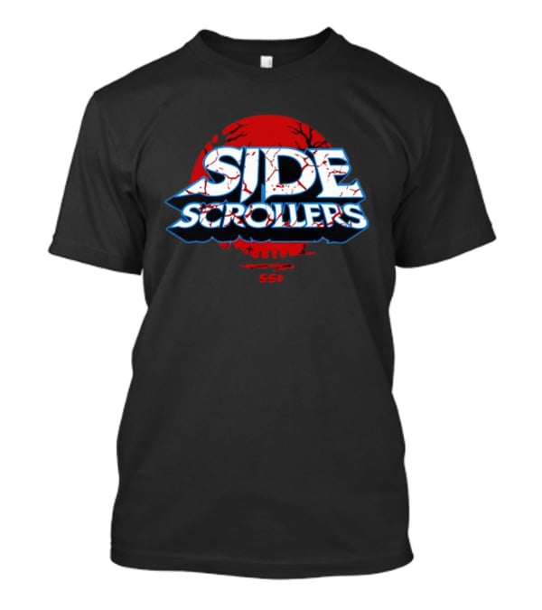 Side Scrollers Dark Vintage Red Circle Cracked T-Shirt