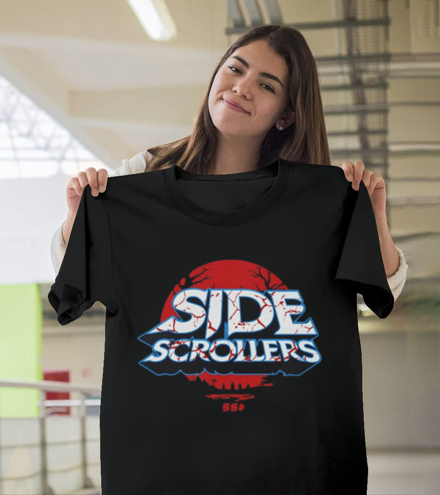 Side Scrollers Dark Vintage Red Circle Cracked T-Shirt