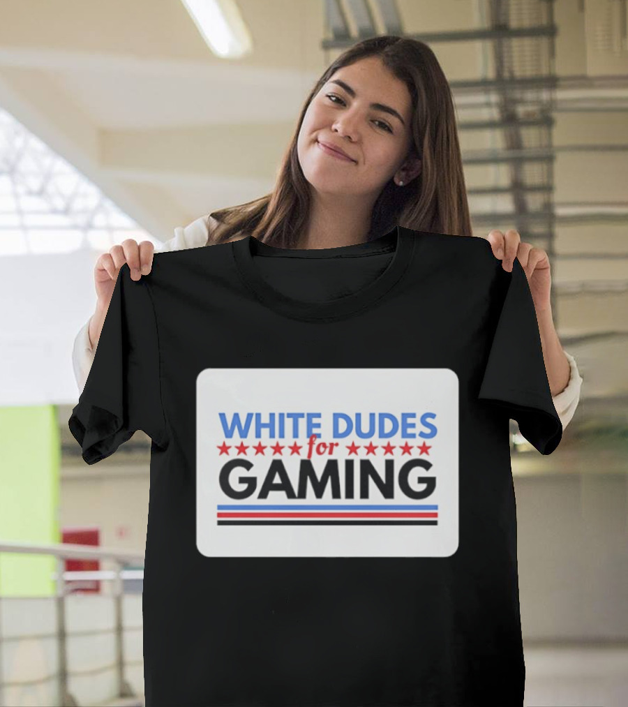 White Dudes For Gaming Stars Stripes T-Shirt