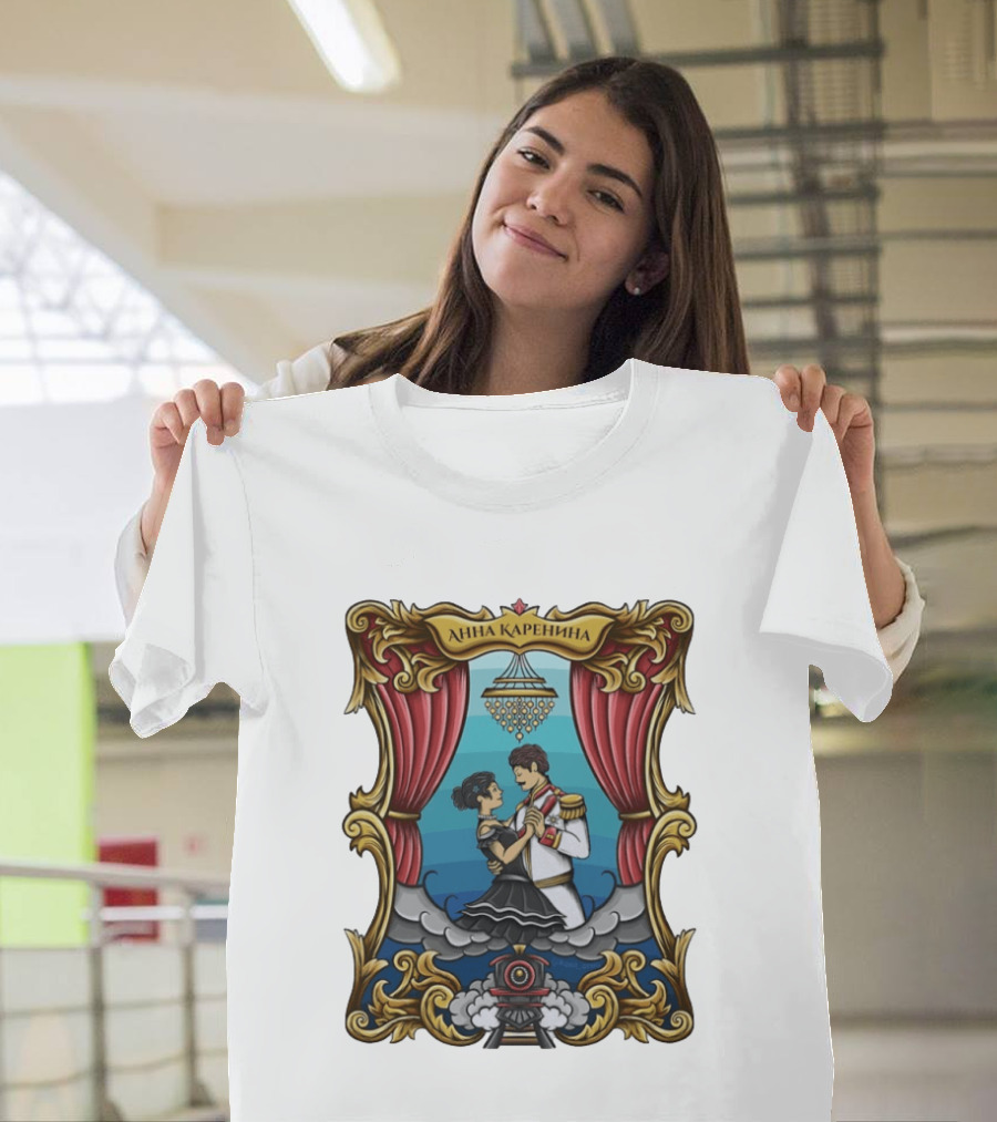 Anna Karenina Ballroom Dance Scene With Train Motif T-Shirt