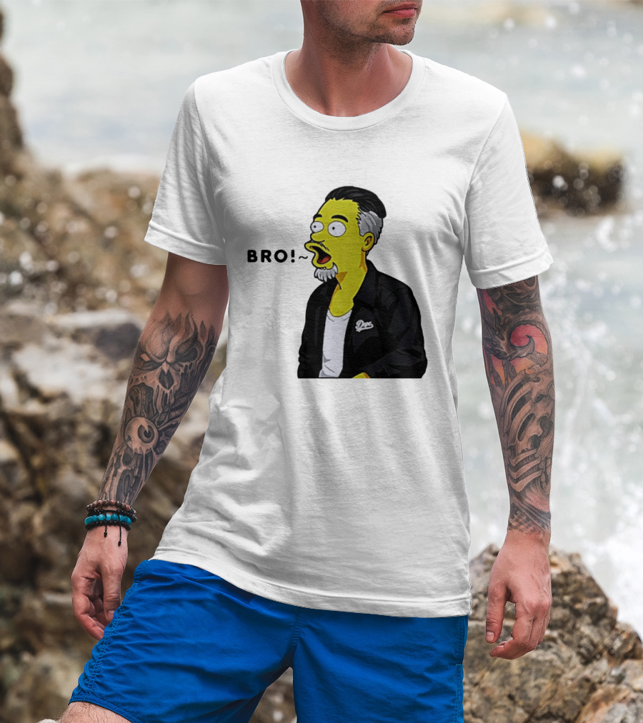BRO The Simpson Basketball Player Inspired Character With Yellow Humor T-Shirt