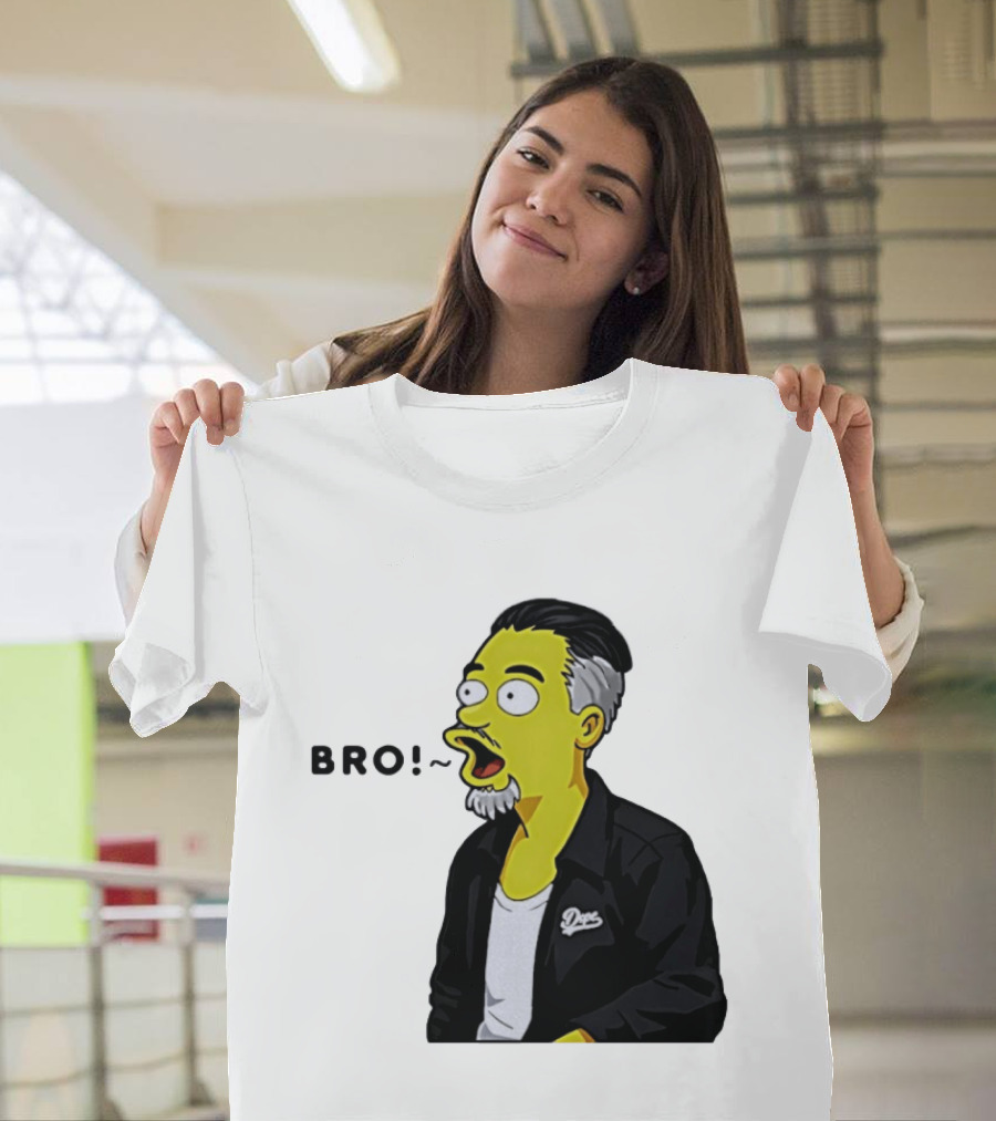 BRO The Simpson Basketball Player Inspired Character With Yellow Humor T-Shirt