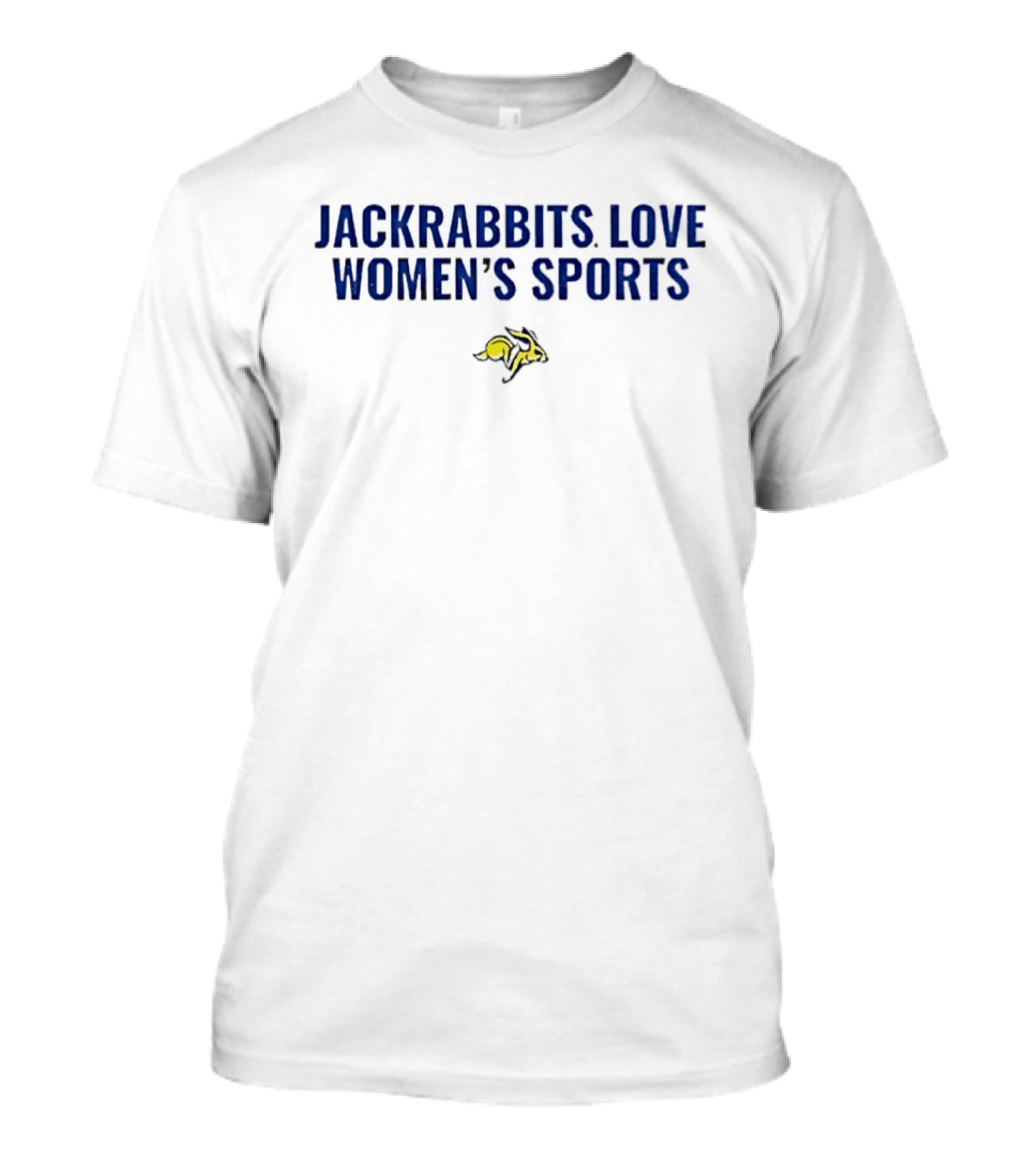 Jackrabbits Love Women's Sports Yellow Blue Jackrabbit T-Shirt