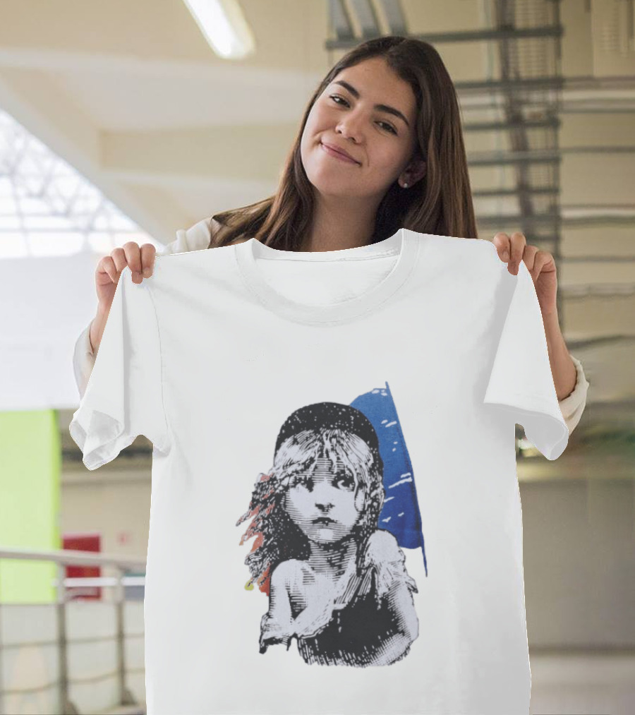Les Miserables Cosette Vintage Illustration Blue Red T-Shirt