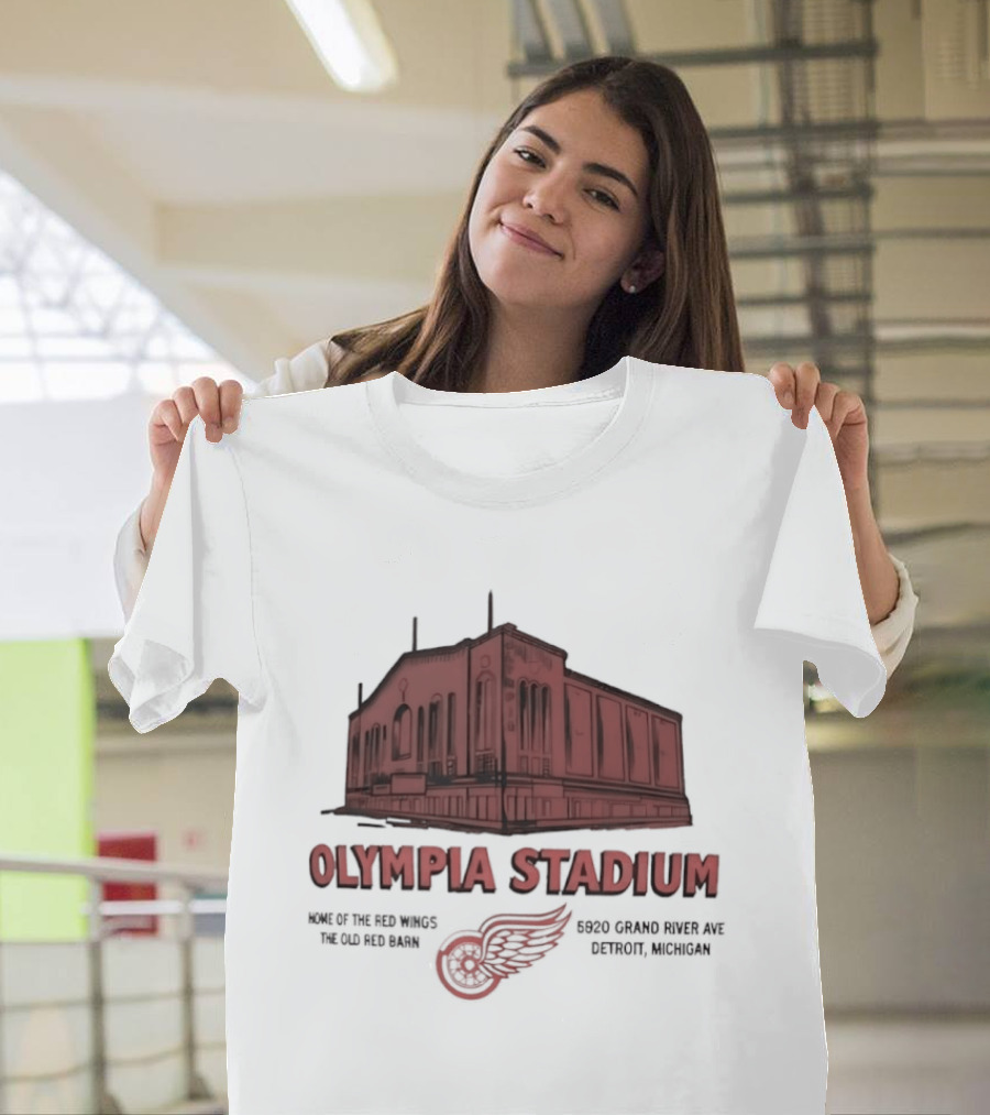 Olympia Stadium Home Of Detroit Red Wings Historic Venue In Detroit Michigan T-Shirt