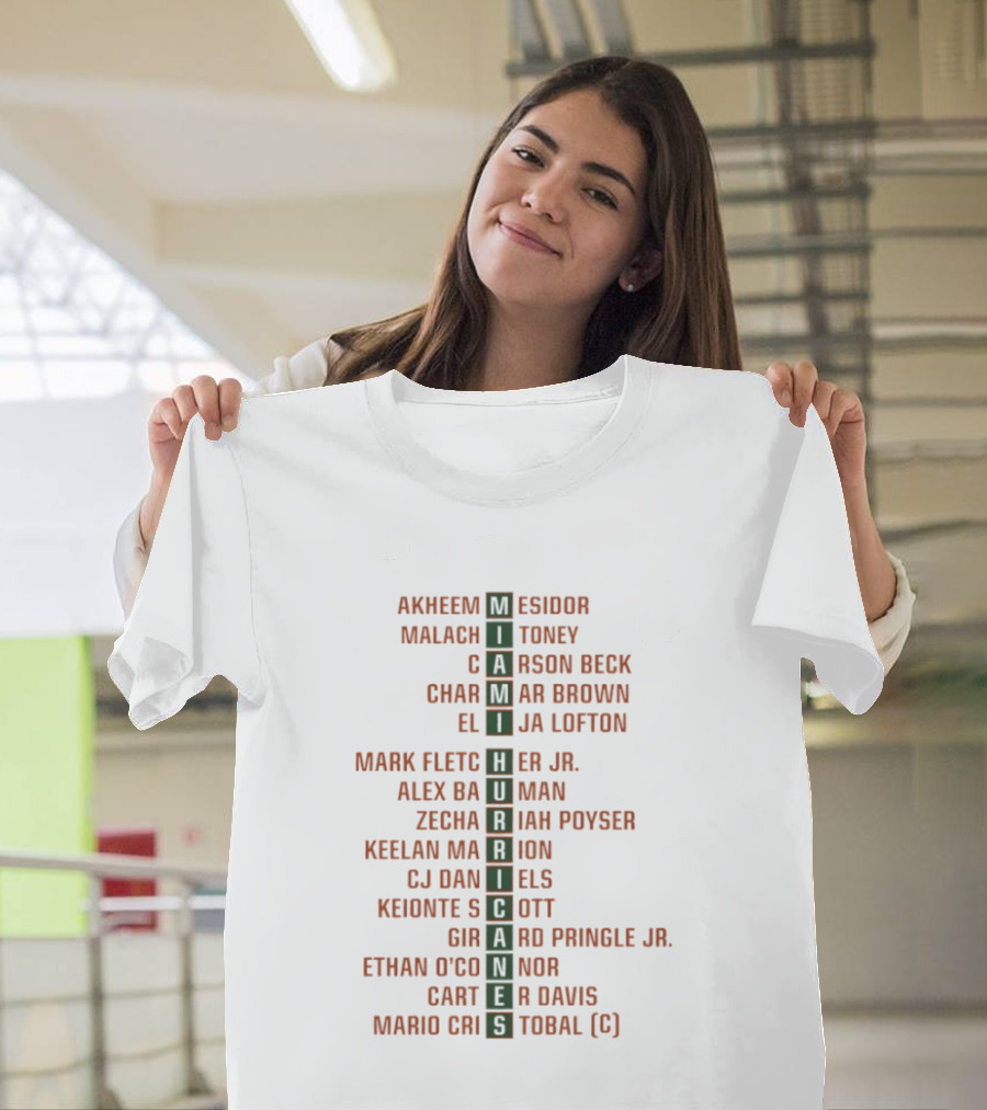 Miami Hurricanes Football Akheem Mesidor Malachi Toney Carson Back Charmar Brown T-Shirt