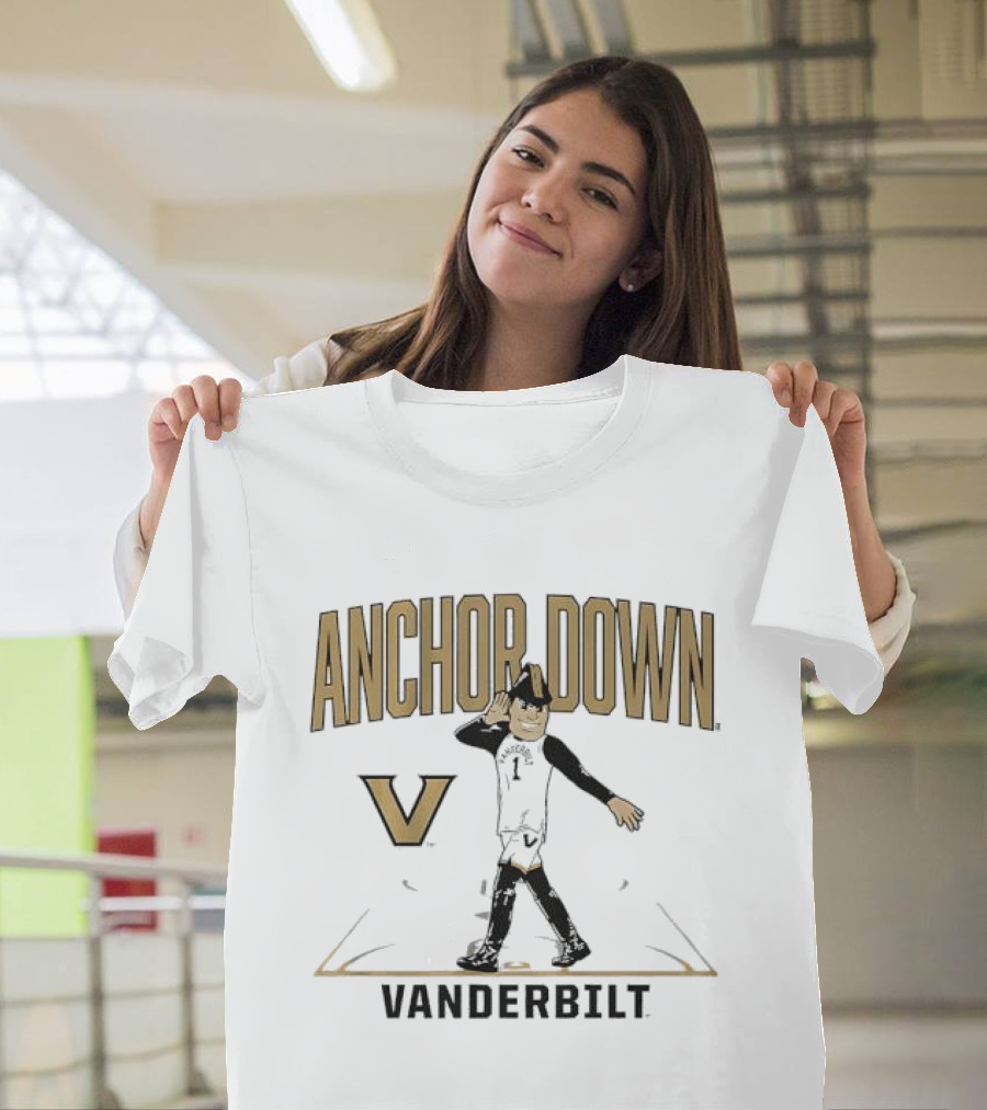 Vanderbilt Anchor Down Basketball Court Mascot V T-Shirt