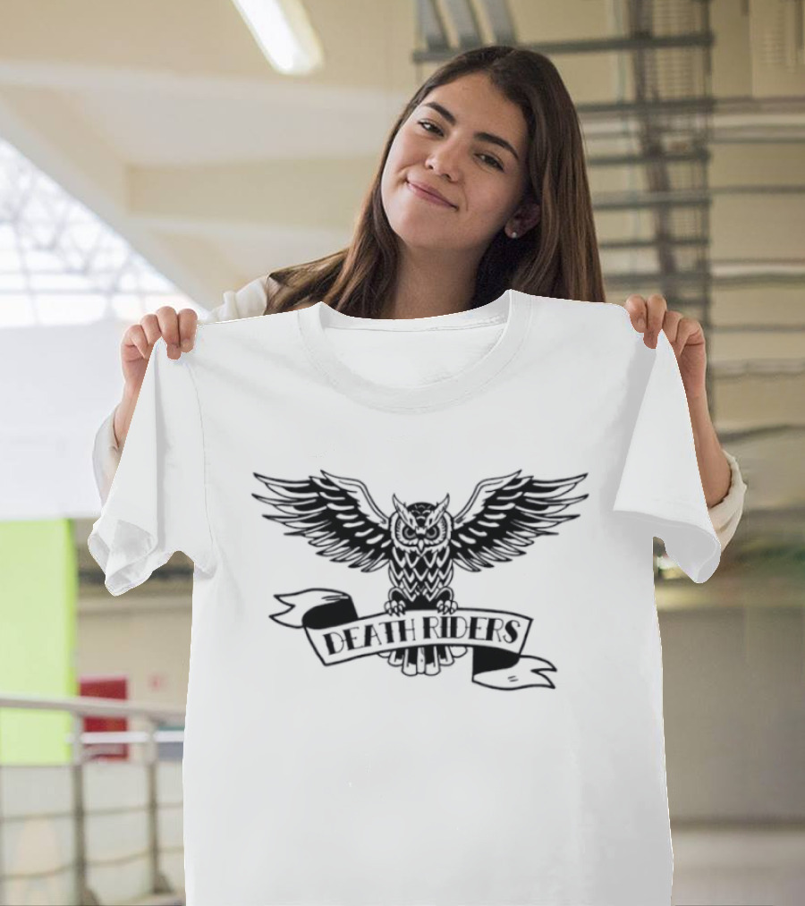Death Riders Owl Wings Spread Dark T-Shirt