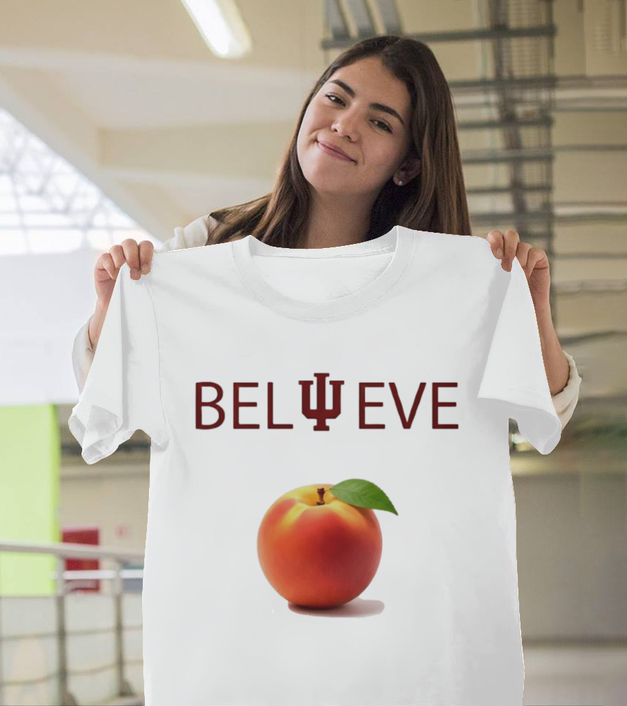 Believe Indiana Hoosiers Football Peach T-Shirt