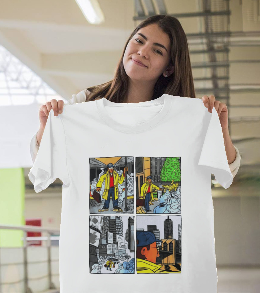Holiday Comic Pocket NYC Urban Christmas Scenes T-Shirt