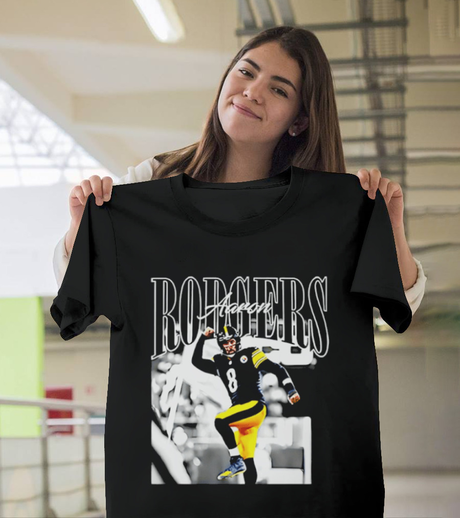 Rodgers 8 Steelers Black And Yellow Football Player T-Shirt