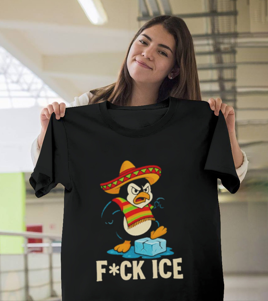 Angry Penguin Sombrero F*ck Ice T-Shirt