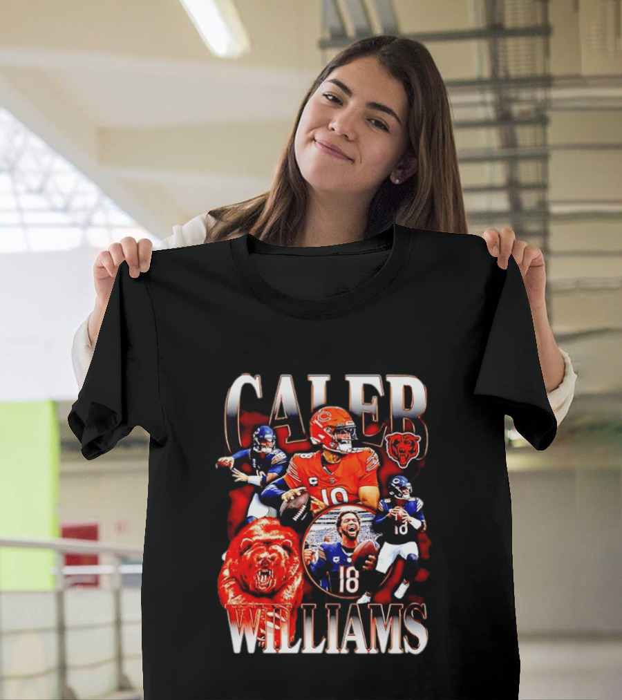 Caleb Williams Chicago Bears Quarterback Collaboration With Bear And Team T-Shirt