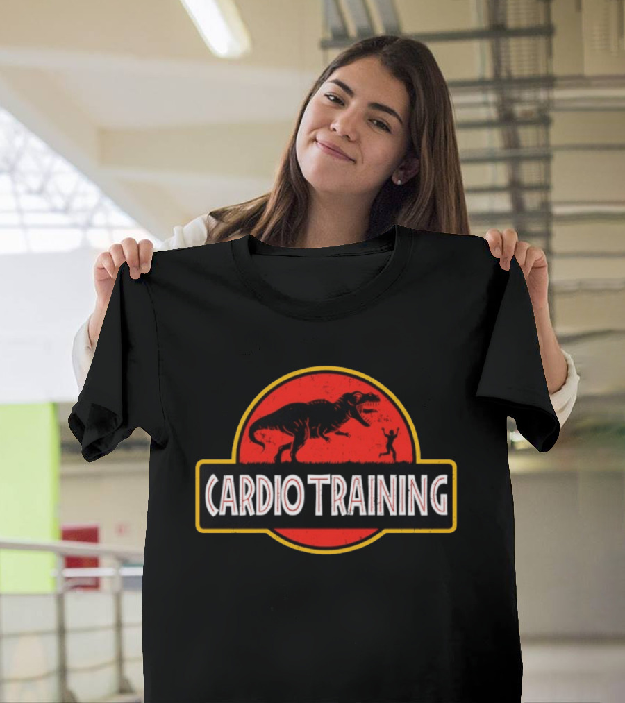 Cardio Training Dinosaur Exercise Jurassic Park Rex Running T-Shirt