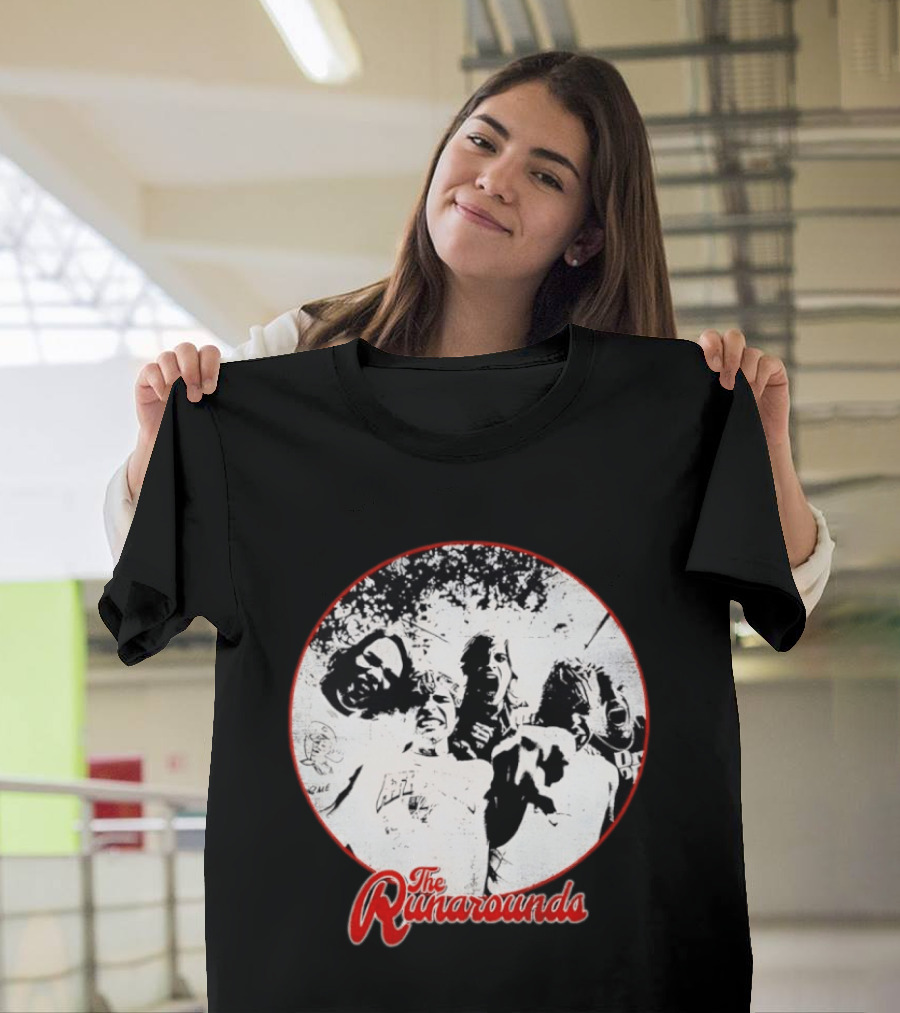 The Runarounds Band Black And White Circle Group Photo T-Shirt