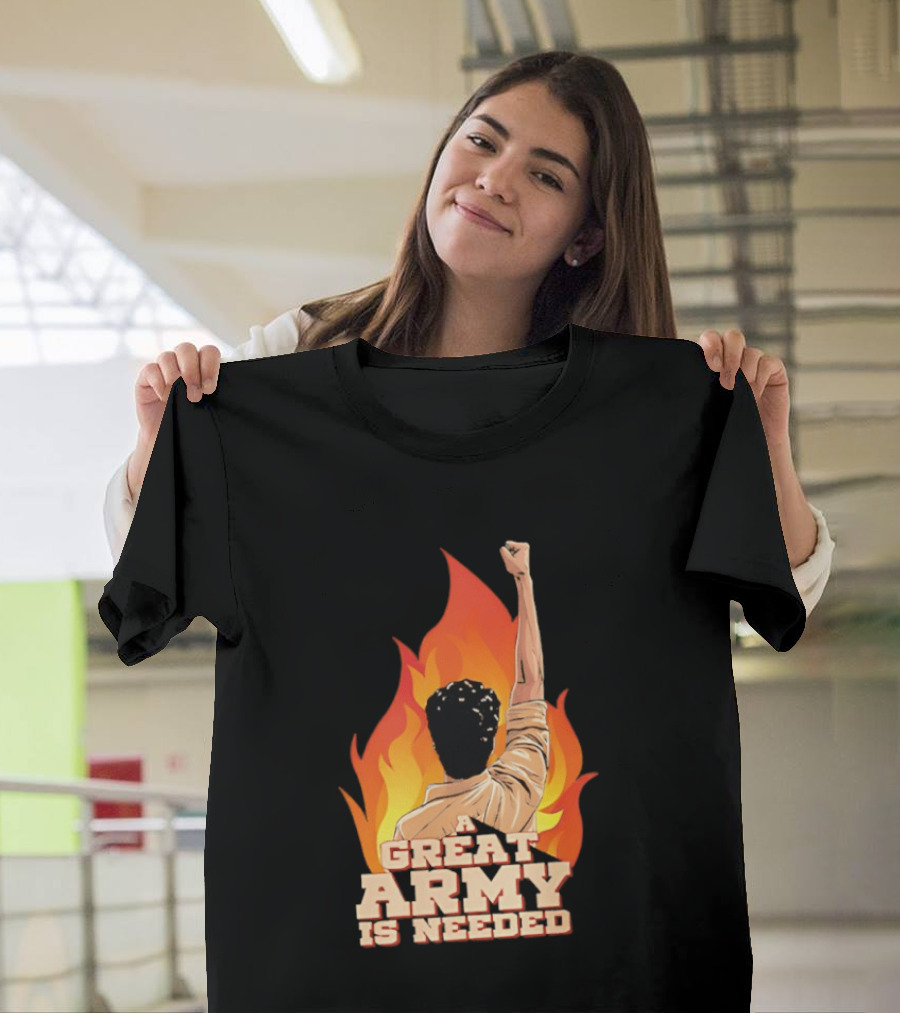 Parasakthi A Great Army Is Needed Raised Fist Flame T-Shirt