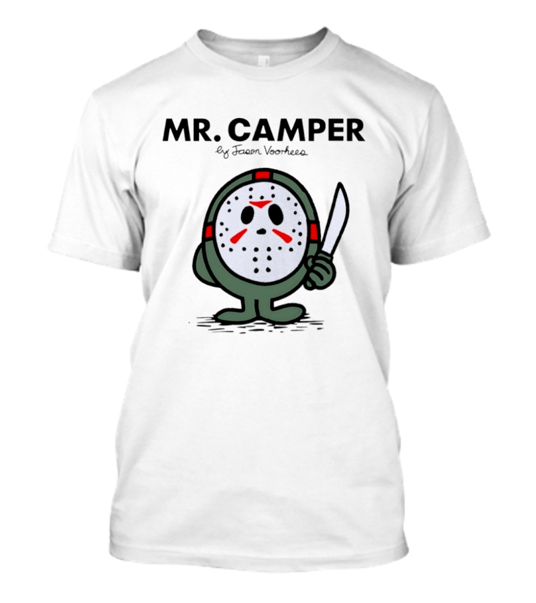 MR. CAMPER By Jason Voorhees Iconic Character With Mask And Knife T-Shirt