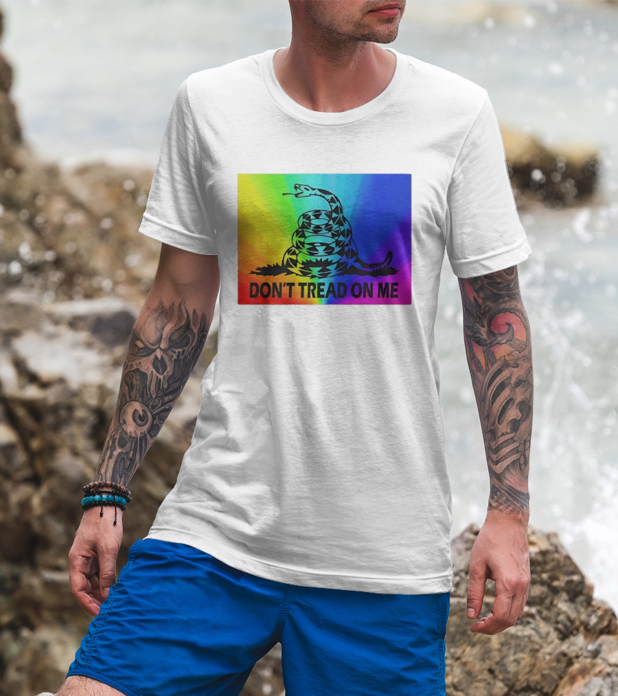 Rainbow Don't Tread On Me Snake T-Shirt