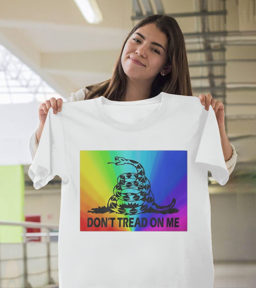 Rainbow Don't Tread On Me Snake T-Shirt