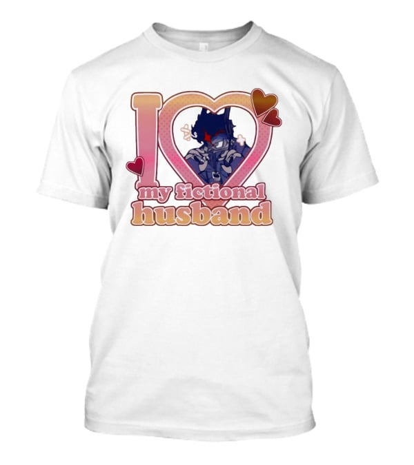 I Love My Fictional Husband Heart Design With Anime T-Shirt