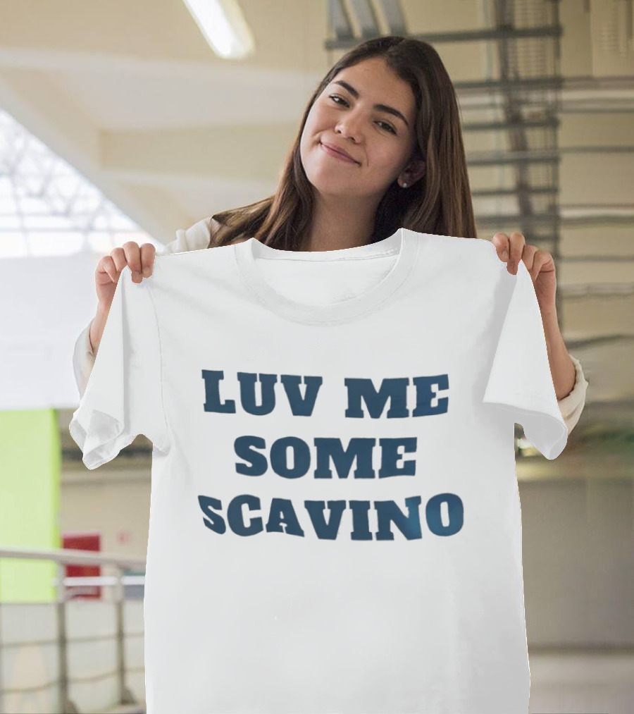 Luv Me Some Scavino Bold Text Blue Letters T-Shirt