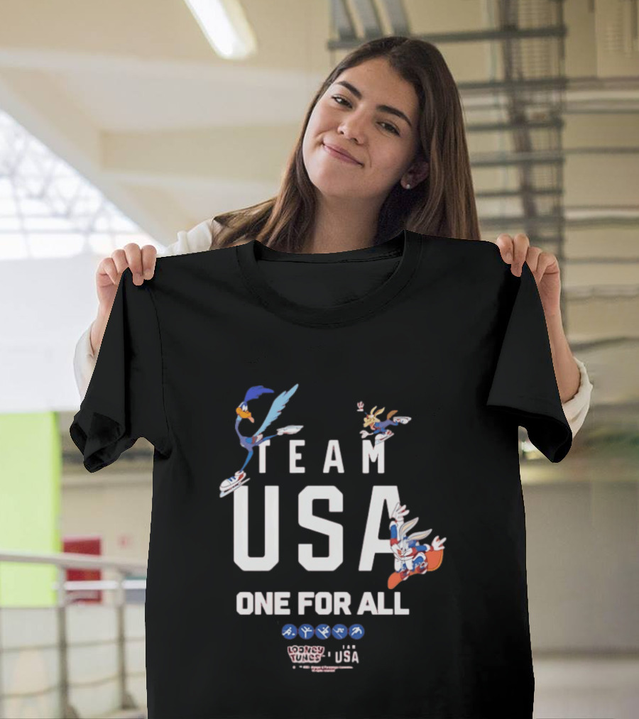 Team USA One For All Looney Tunes Bugs Bunny Road Runner Collab T-Shirt
