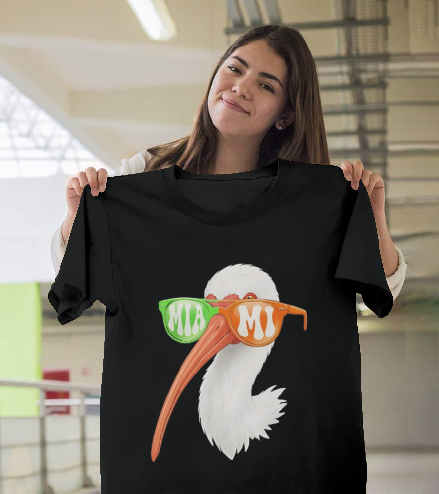 Miami White Ibis Sunglasses MIA MI T-Shirt
