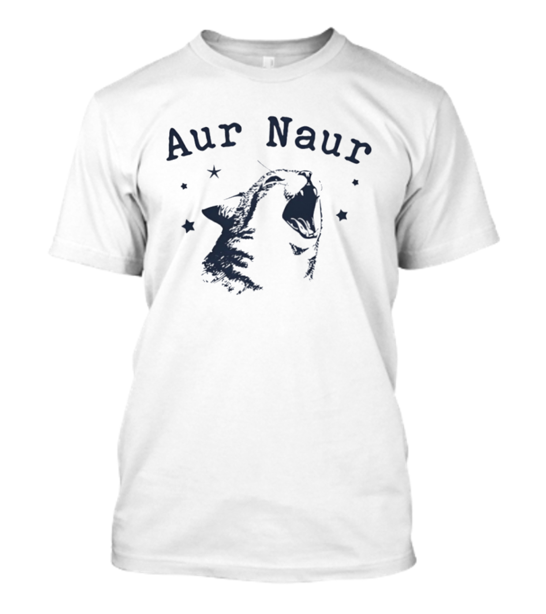 Aur Naur Cat Funny Meme Phrase With Stars T-Shirt