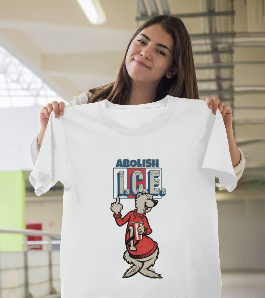 Abolish ICE Polar Bear Middle Finger T-Shirt